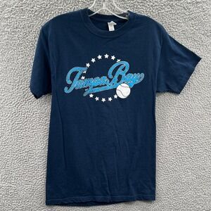 Tampa Bay Rays Womens Crewneck‎ Graphic Tee S Navy Baseball Team MLB Fan Retro